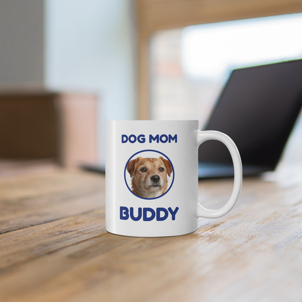 Custom Pet Photo Mug with Name - Dog Mom, Cat Dad Picture Coffee Mug