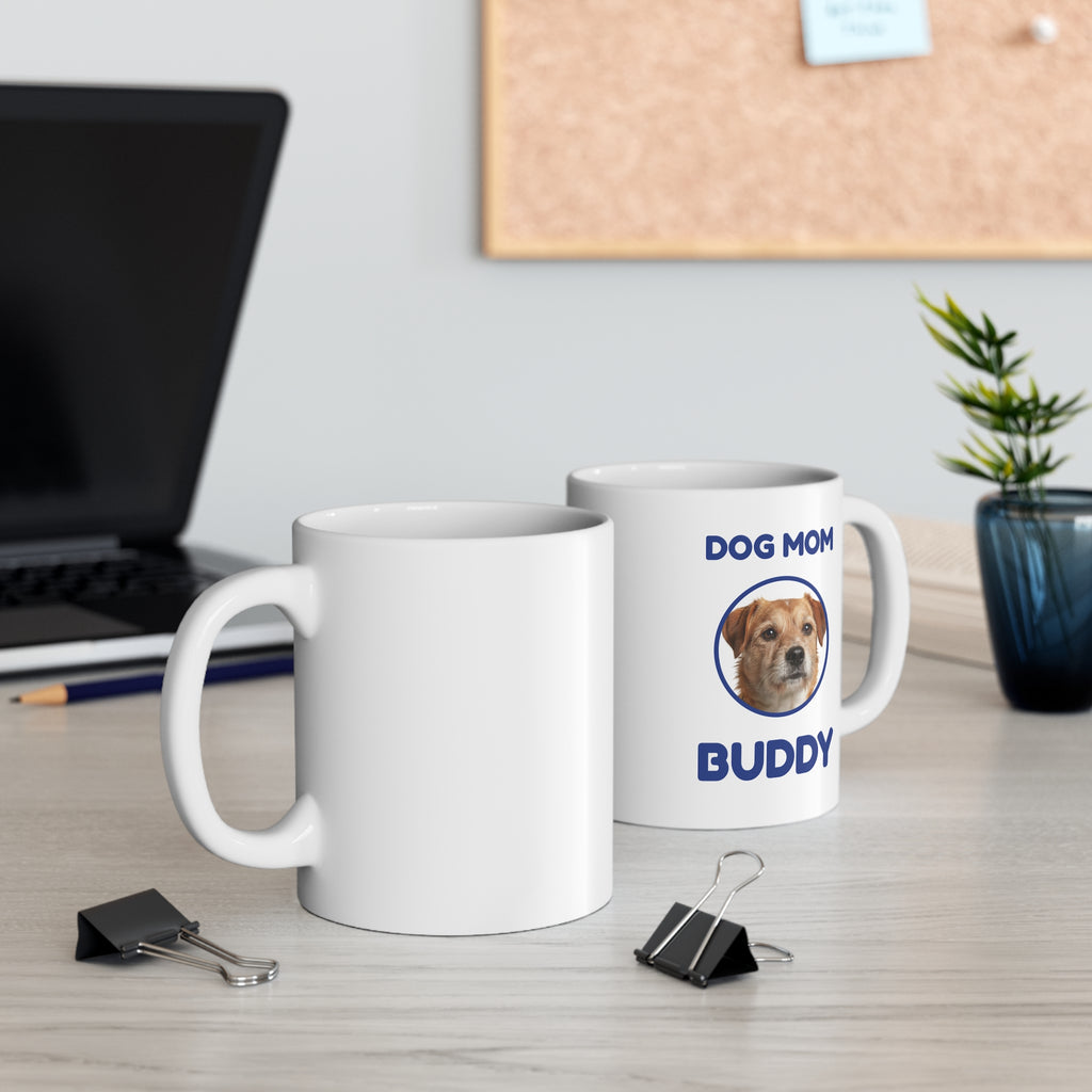 Custom Pet Photo Mug with Name - Dog Mom, Cat Dad Picture Coffee Mug