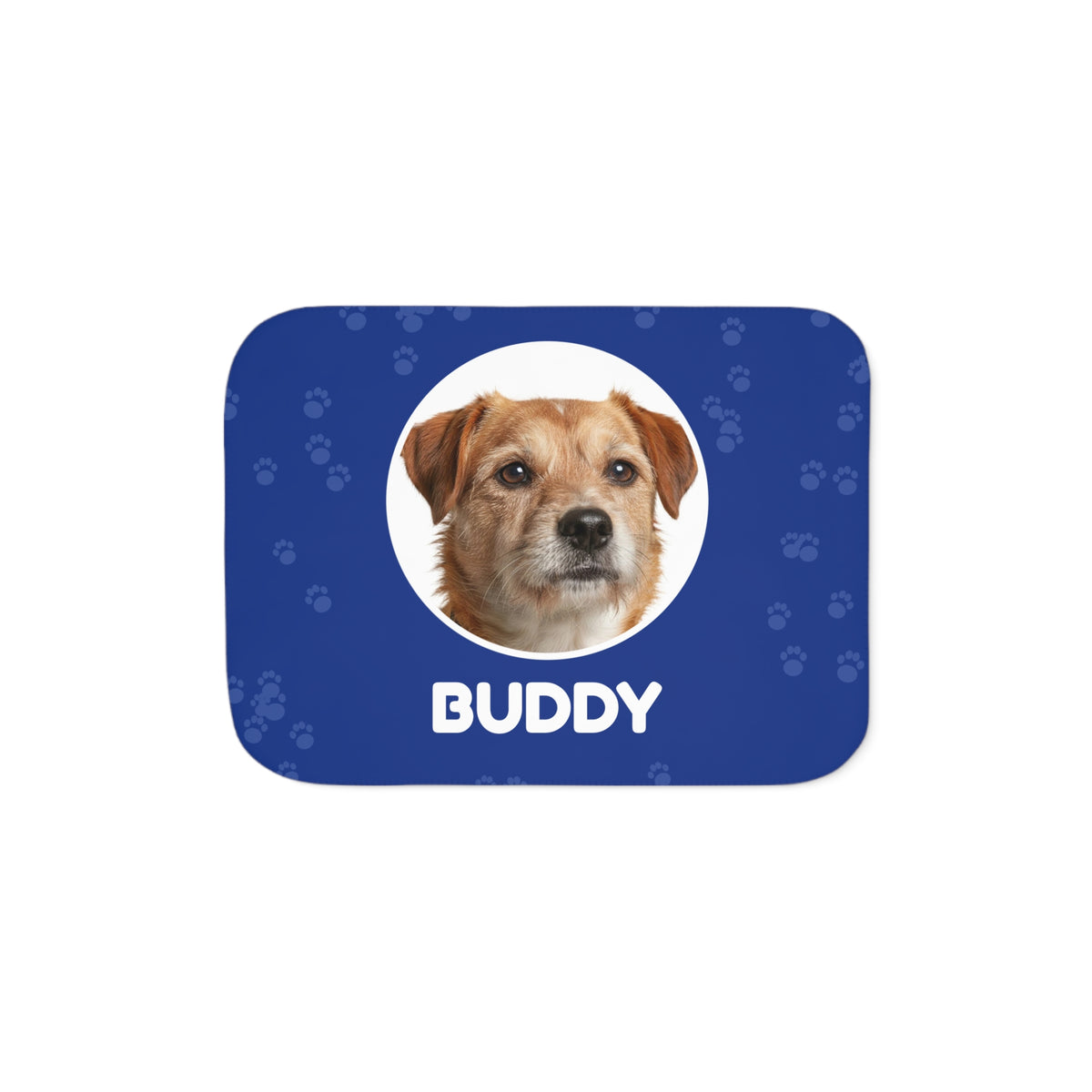 Custom Pet Photo Blanket with Name - Personalized Dog & Cat Sherpa Fleece Throw