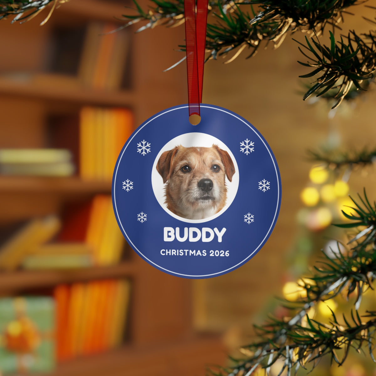 Custom Pet Photo Christmas Ornament with Name - Dog & Cat Picture Ornament 2026
